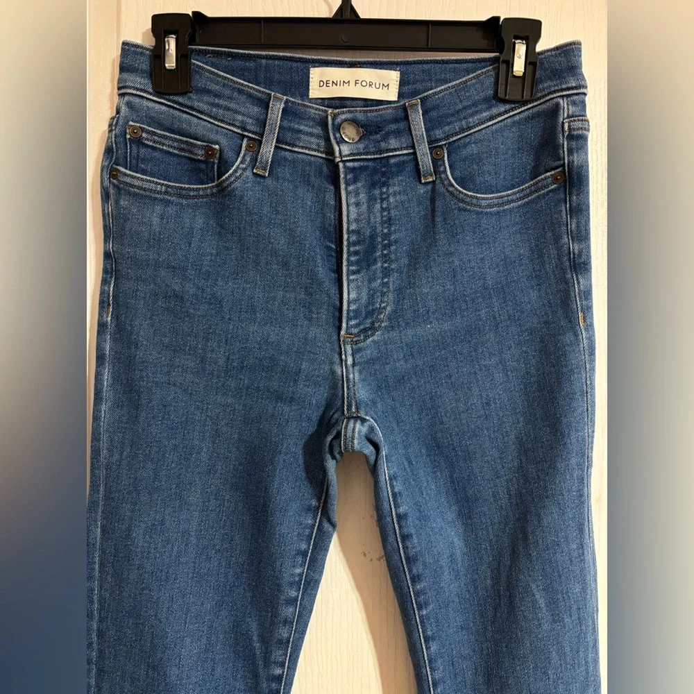 Aritzia Denim Forum Jane Mid Rise Boot Cut Cotton Lyocell Blue Jeans Size 27 - Picture 6 of 13
